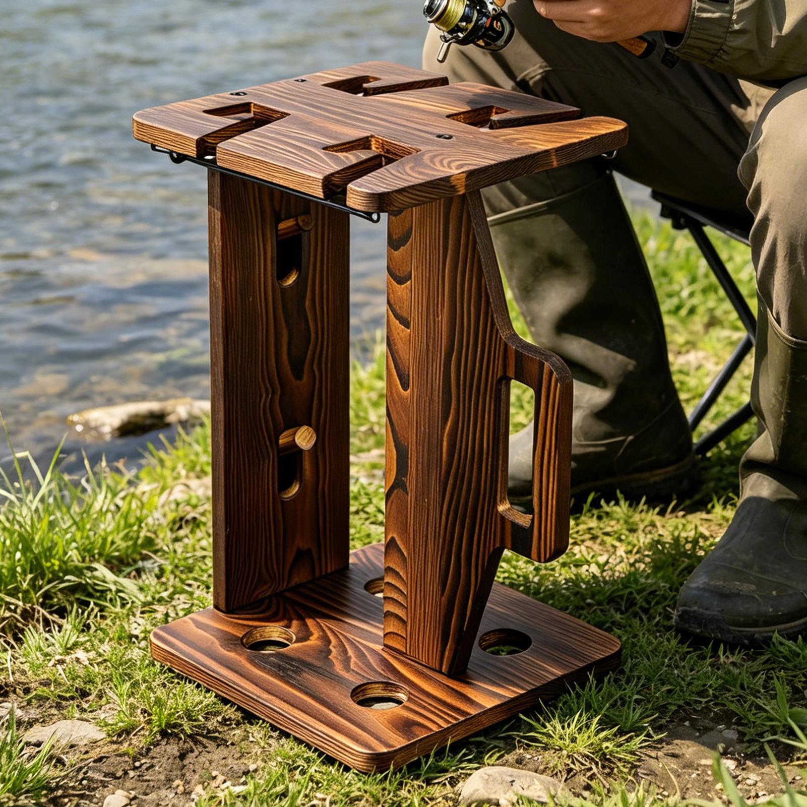 Fishing Rod Holder Wooden Port - Fishing Rod Rack ulasan dan harga