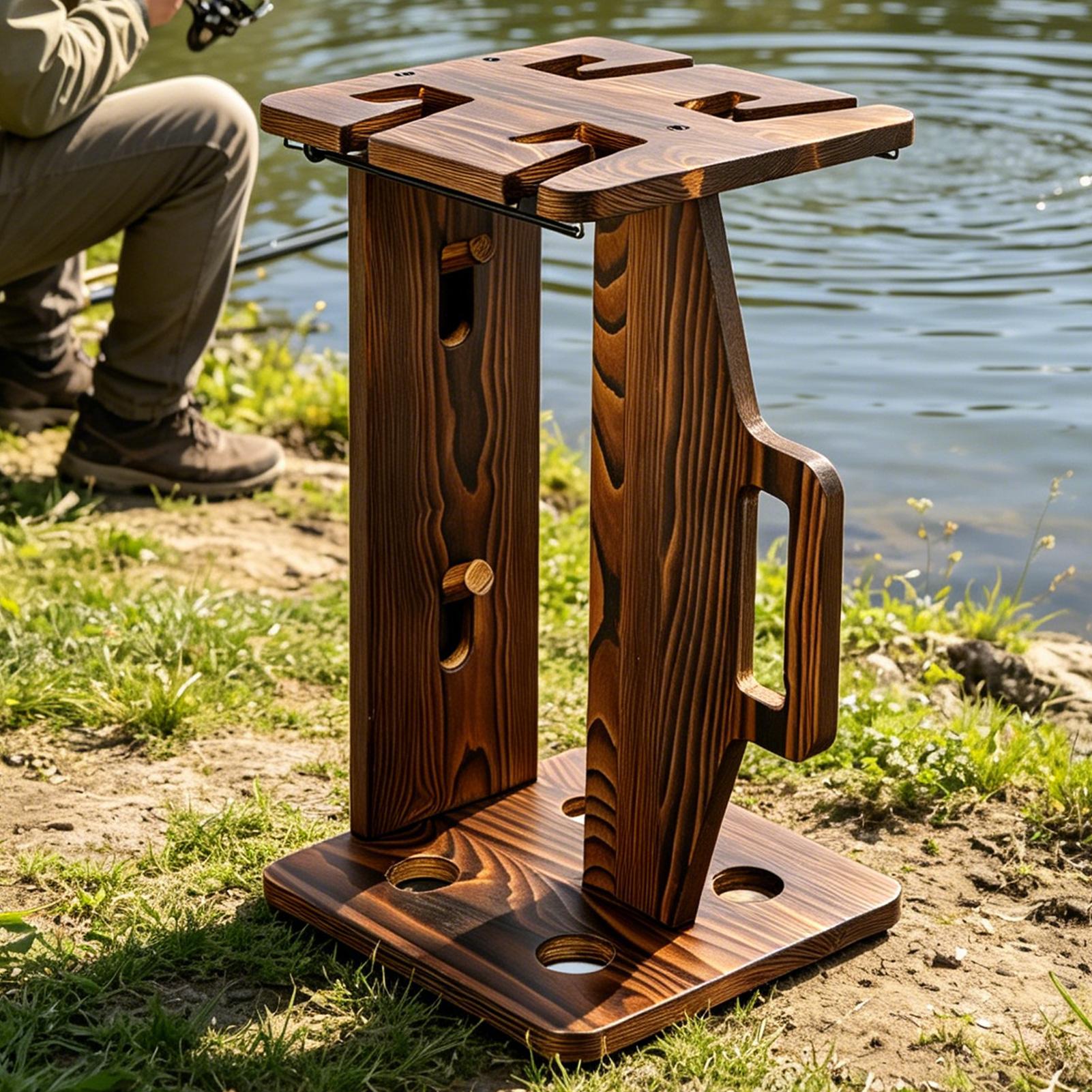 Fishing Rod Holder Wooden Port - Fishing Rod Rack ulasan dan harga