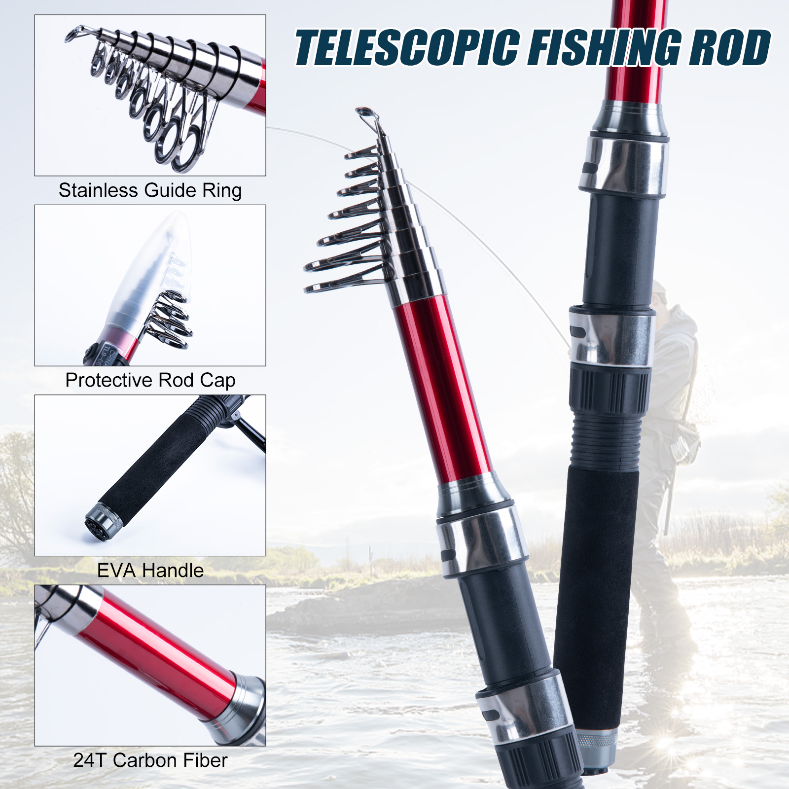 Goture Telescopic Fishing Rod  - Fishing Rod Spinning ulasan dan harga