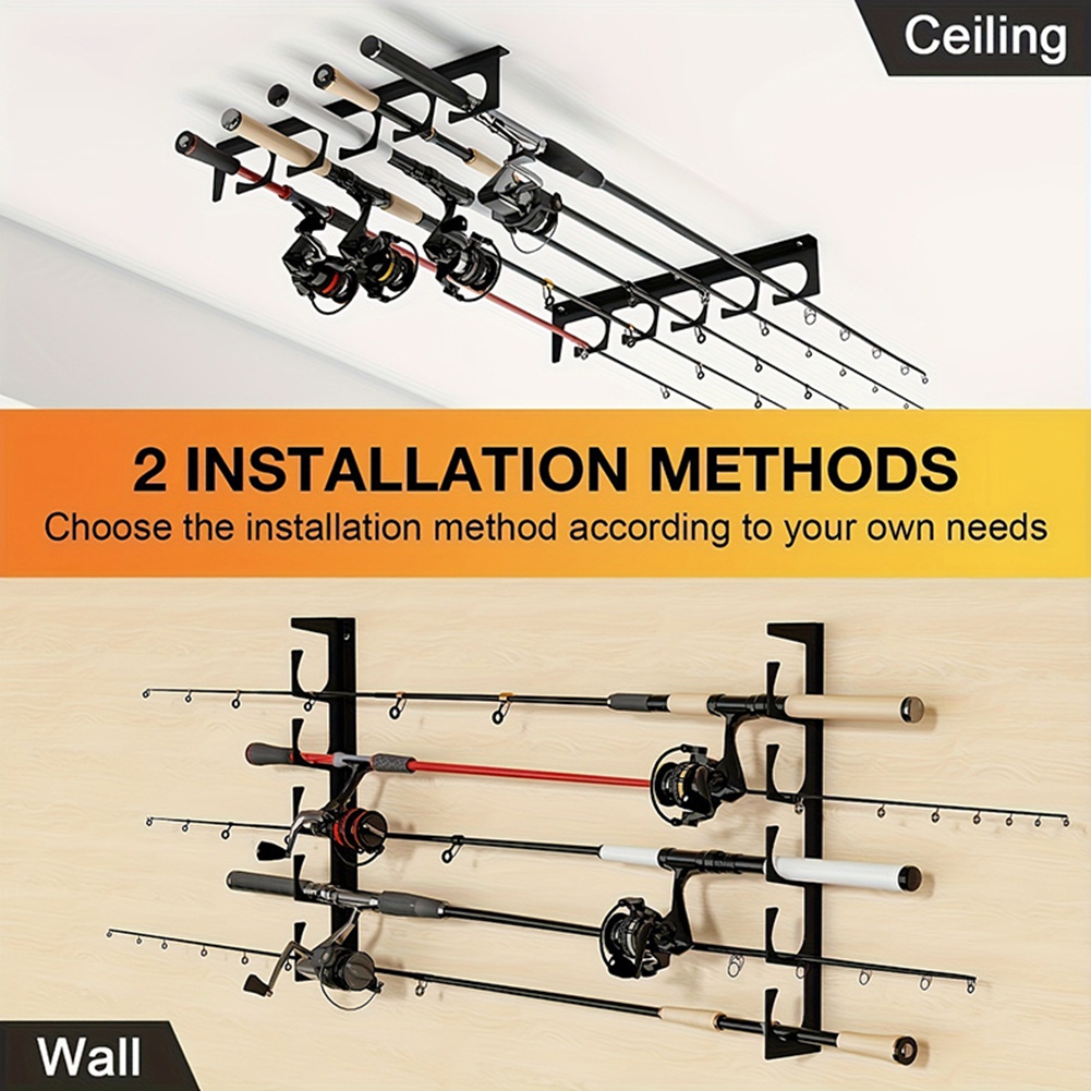 B48B-Wall/Ceiling Mount Fishin - Fishing Rod Rack ulasan dan harga
