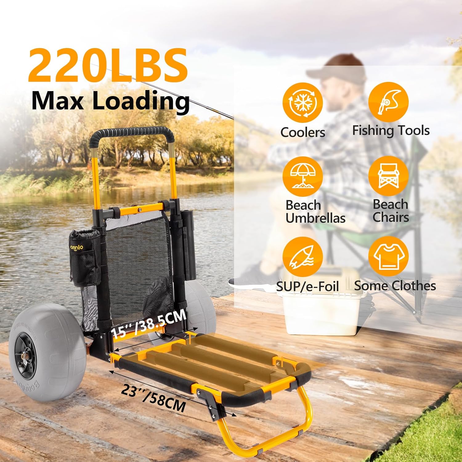 Bonnlo Beach Fishing Cart, Bea - Fishing Rod Holder ulasan dan harga