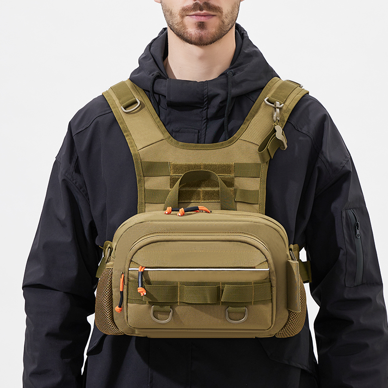 Men Chest Bag Tactical Fishing - Fishing Rod Holder ulasan dan harga