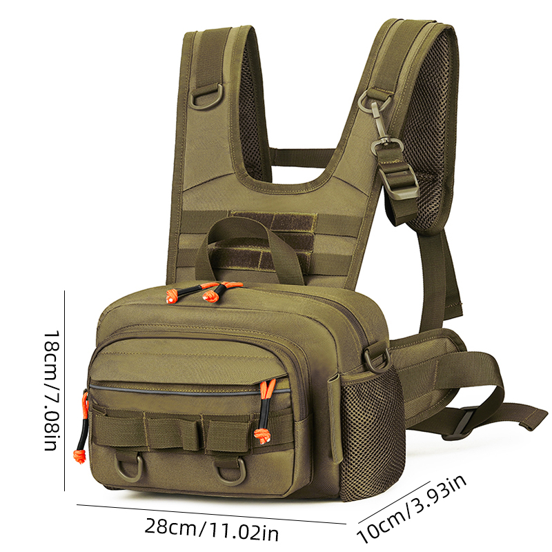 Men Chest Bag Tactical Fishing - Fishing Rod Holder ulasan dan harga